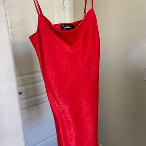 Lulus red silk mini dress